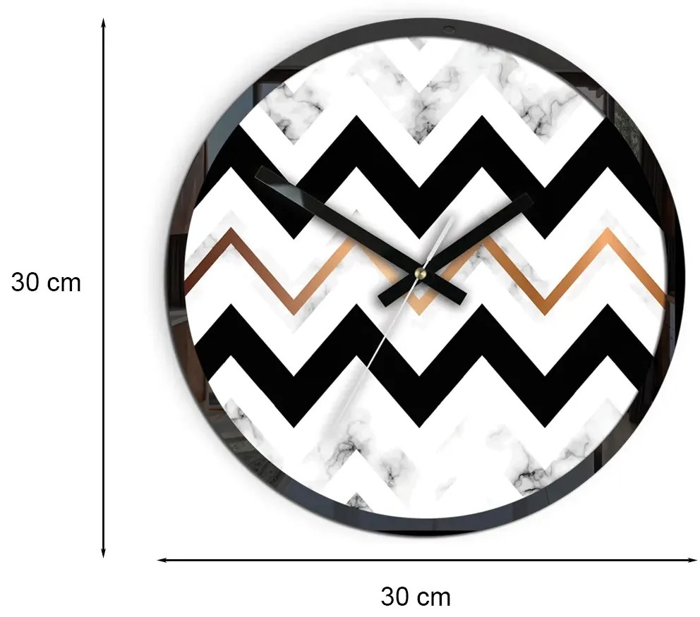 Nástenné hodiny Marble čiernobiele