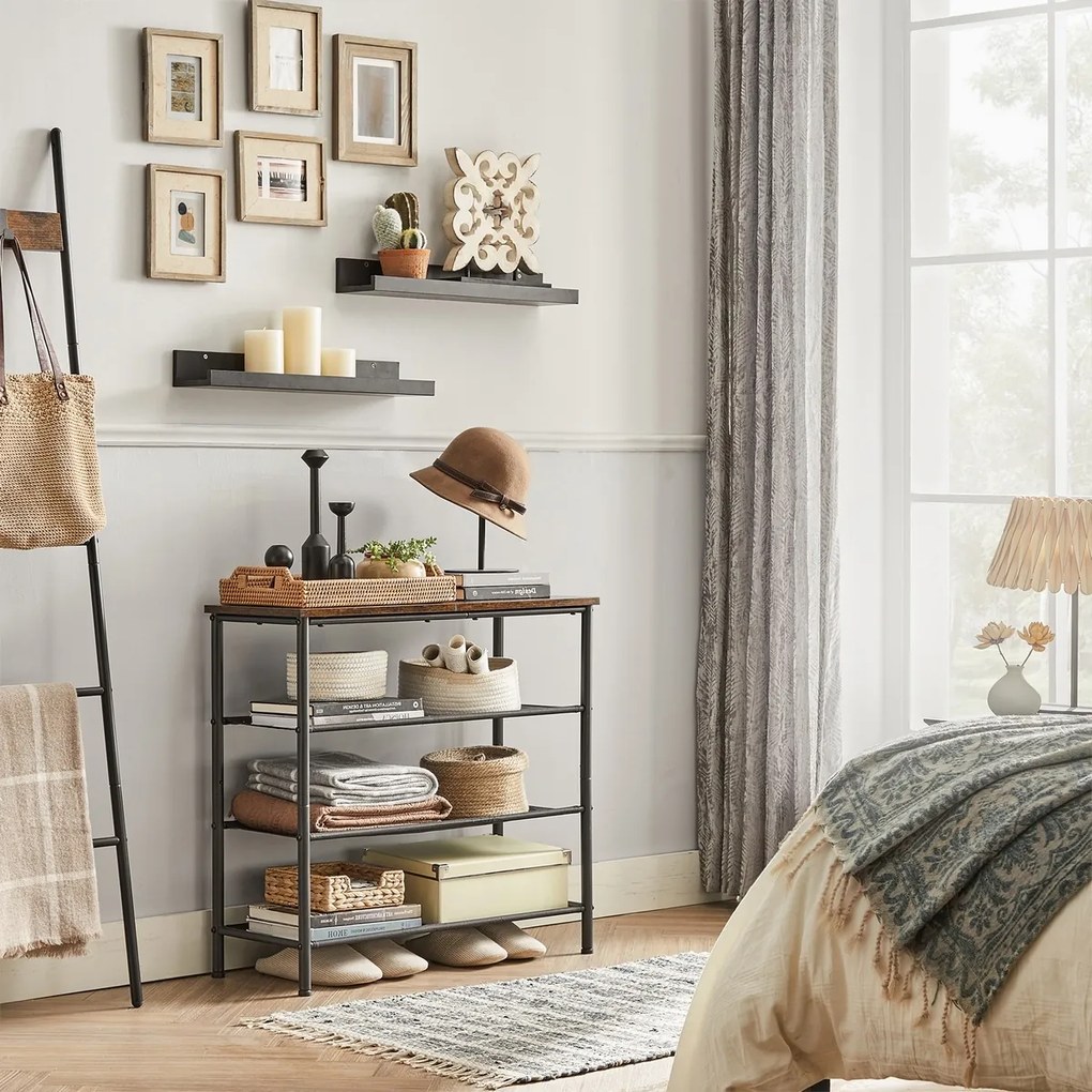 Botník E1035 OLW, staré drevo, 3 poschodia