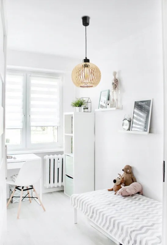 Drevená stropná závesná lampa 1xE27 KULA Luca Vysokokvalitná