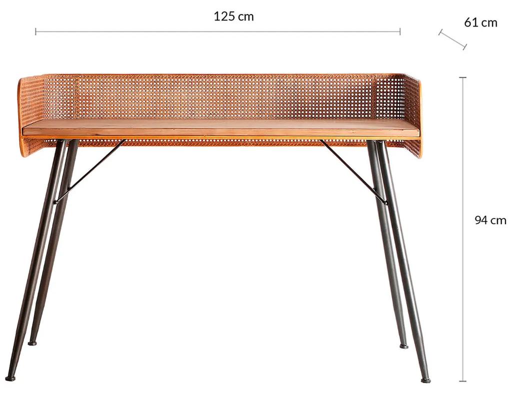Pracovný stôl trikane 124 x 62 cm hnedý MUZZA