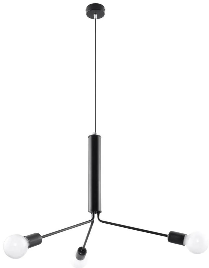 Čierne závesné svietidlo s kovovým tienidlom ø 74 cm Donato – Sollux