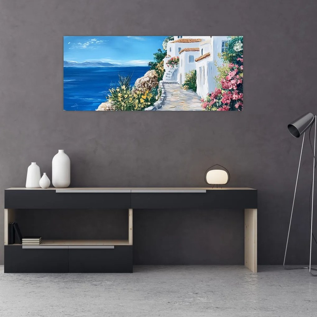 Obraz - Ulička pri mori (120x50 cm)