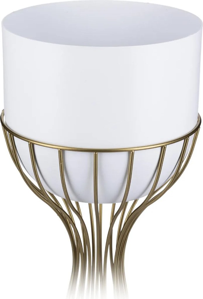 KOVOVÝ KVETINÁČ SO STOJANOM GLAM 68X20 CM BIELA/ZLATÁ
