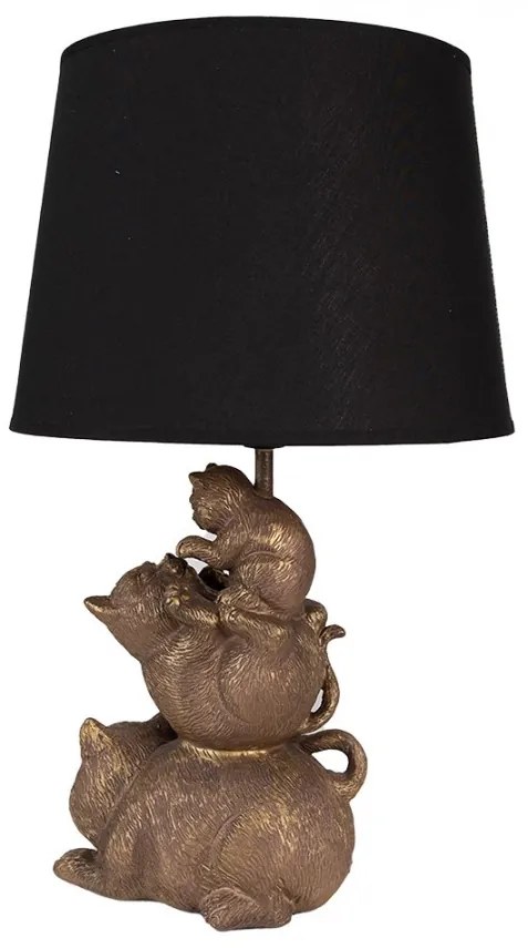 Black & gold stolná lampa CATS Ø25*43