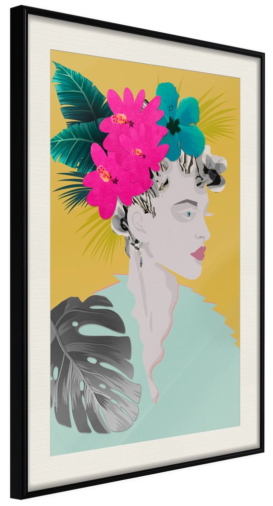 Artgeist Plagát - Flowers In The Hair [Poster] Veľkosť: 30x45, Verzia: Zlatý rám