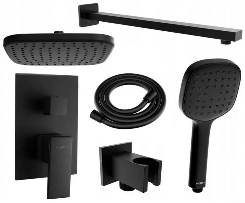 Mexen Uno, podomietkový sprchový set DR33, čierna, 71435DR33-70