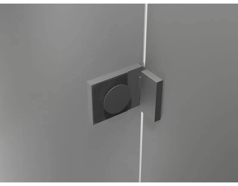 Mexen, Mexen Lunar L Otočné ľavé sprchové dvere 125 cm, transparentné, pištoľový kov - 834L-125-000-95-00-L