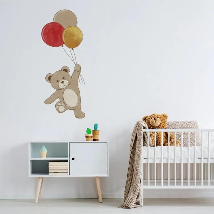 lovel.sk Nálepka na stenu Teddy - medvedík s balónikmi DK241