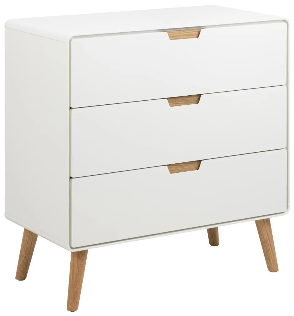 Komoda Lowell 80 cm biela/dub prírodný
