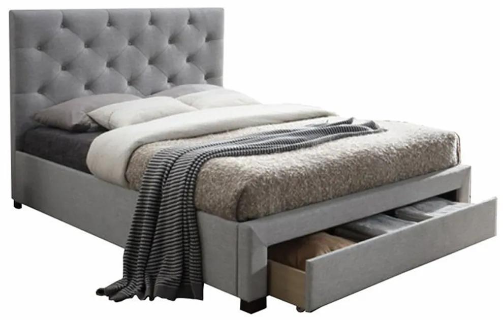Čalúnená posteľ SANTOLA 180x200 cm sivá Matrac: Bez matrace