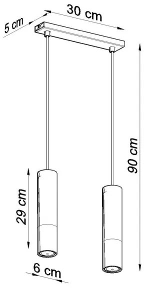 Sollux SL.0947 - Luster na lanku LOOPEZ 2xGU10/10W/230V čierna/meď