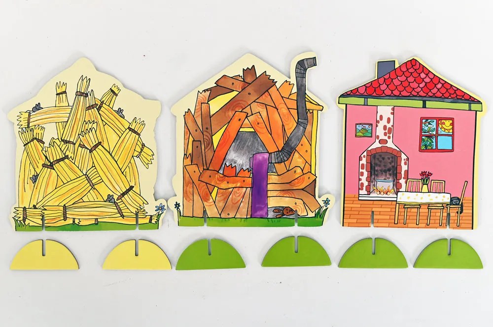 MARIONETINO Bábkové divadlo so zvieratkami – prasiatka a kozliatka (kompletný set, 15 bábok)