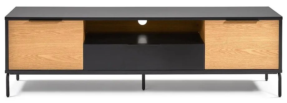 Čierno-hnedý TV stolík La Forma SAVOI, 170 x 50 cm
