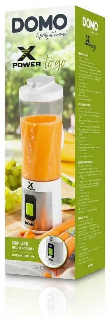 DOMO DO752BL bezdrôtový mixér na smoothie X-Powerto go