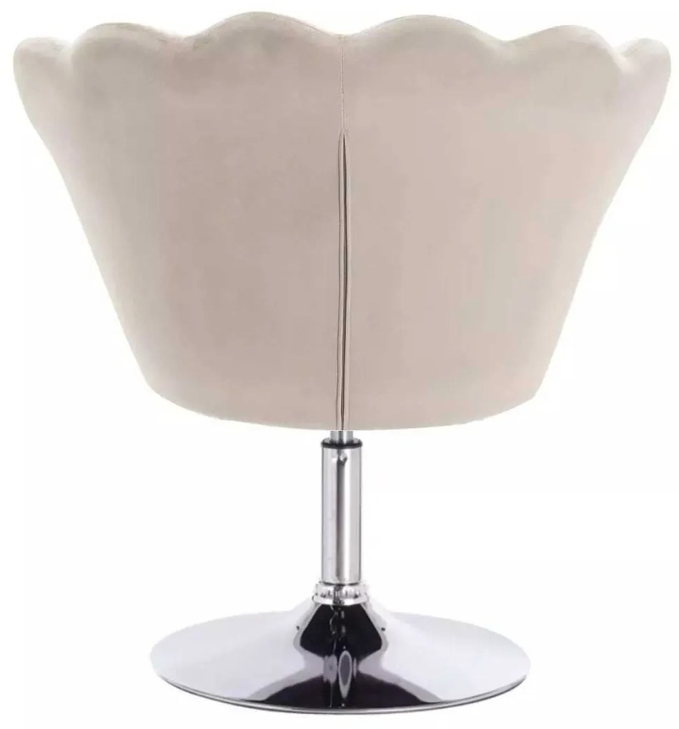 LuxuryForm DESIGN Kreslo FREY VELUR na striebornom tanieri - latte