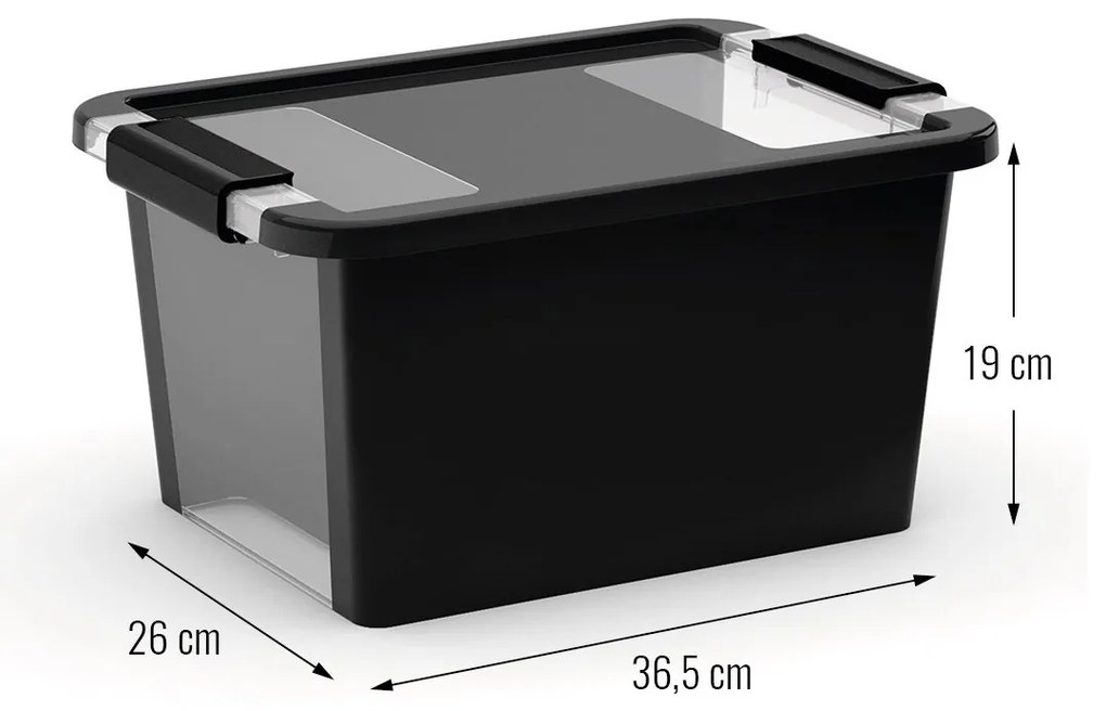 Úložný box z recyklovaného plastu s vekom, veľkosť S - 11 l, 19x36,5x26 cm