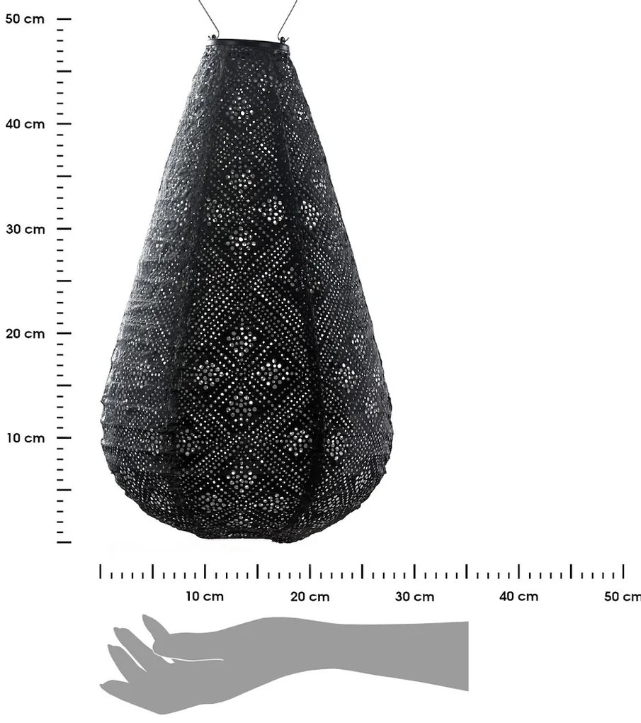 Lumiz SOLÁRNY LAMPÁŠ DROP 48X28 CM TMAVOSIVÁ
