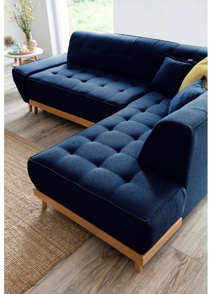 Námorníckymodrá rozkladacia rohová pohovka Miuform Dazzling Daisy L, pravý roh