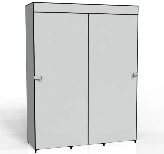 Šatníková skriňa SONIA s 8 policami a sivým závesom