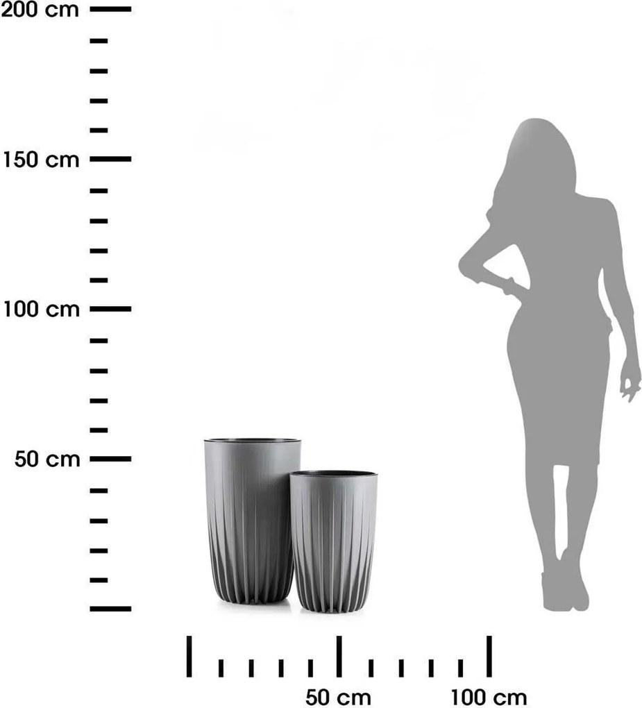 Sada 2 ks kvetináčov Stripped Eco sivá