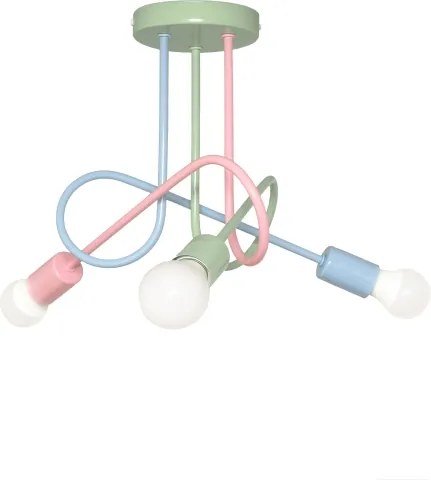 Prisadený luster OXFORD 3xE27/15W/230V zelená/ružová/modrá