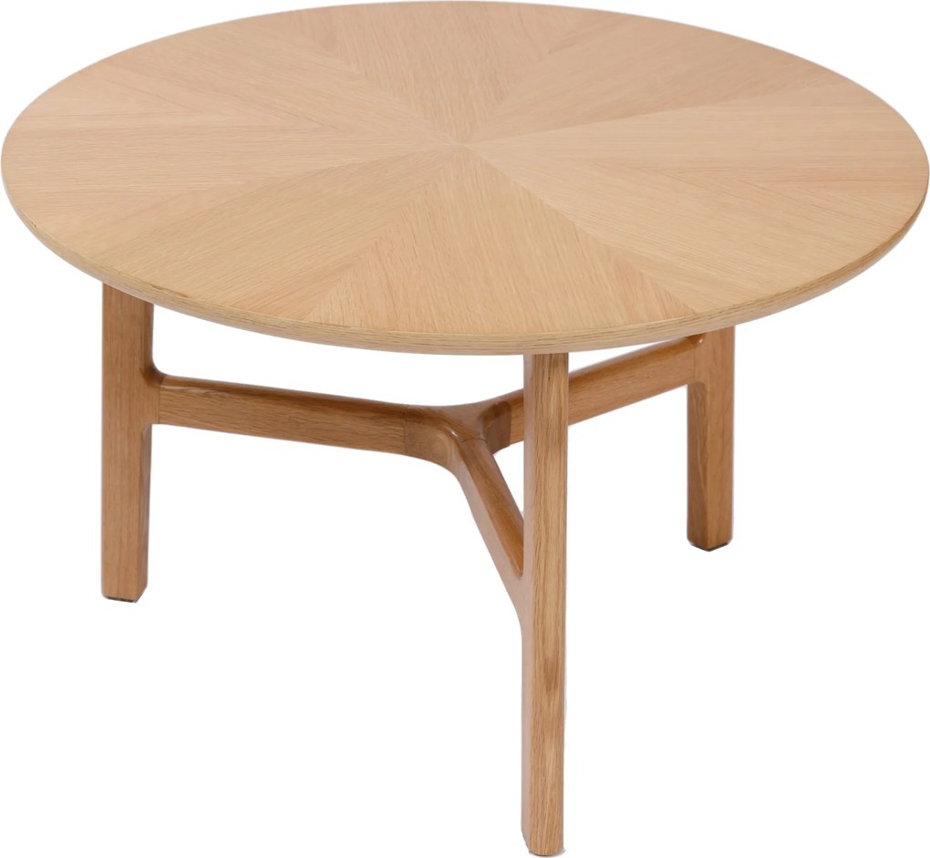 Mazzoni BELLUNO Prírodný jaseň - DREVENÝ KONFERENČNÝ STOLÍK Ø65 cm OKRÚHLY MODERN CLASSIC