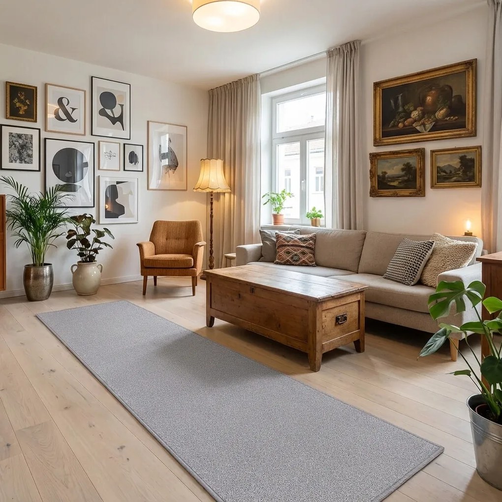 Behúň Royal Lux 90 šedý, 67x400, šedá, obývacia izba, AladinWorld Expres