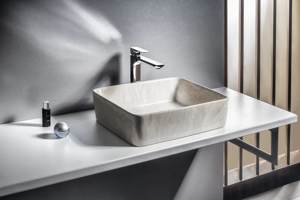 Sapho Sapho, DALMA keramické umývadlo na dosku, 59x42cm, imitácia kameňa, MM427