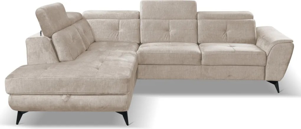 Rohová sedacia súprava Sergio, béžová látka, ľavý roh