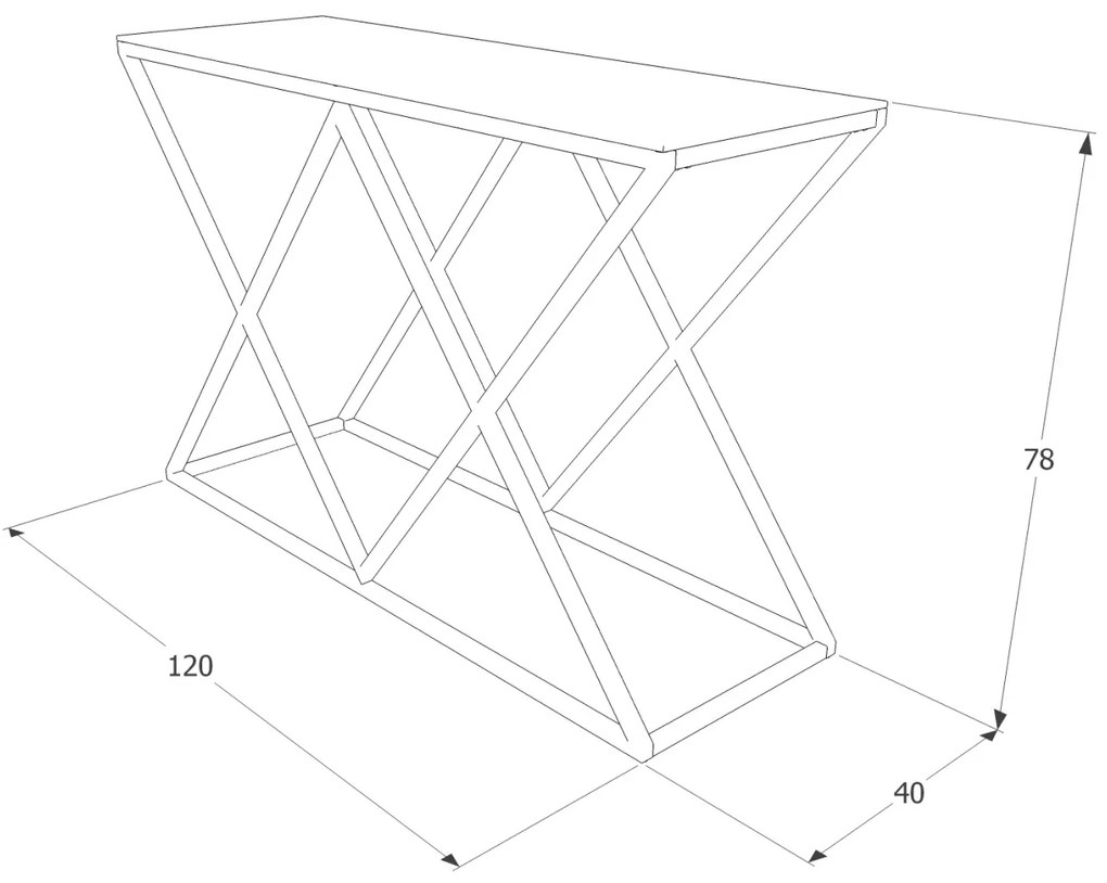 Konzolový stolek ZEGNA C 120 cm stříbrný