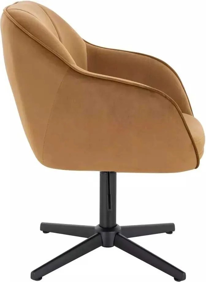 LuxuryForm DESIGN Stolička AVOLA VELUR na čiernom kríži - medová