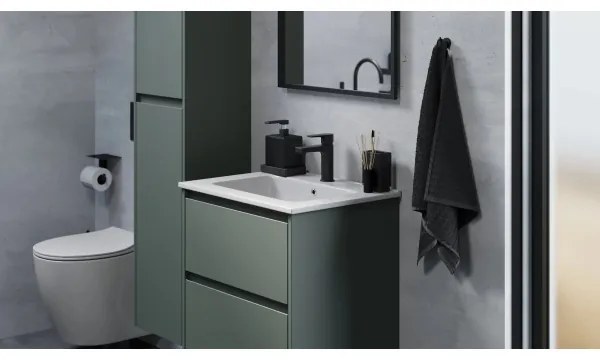 Kúpeľňová skrinka s umývadlom MOLDE 60 cm zelená