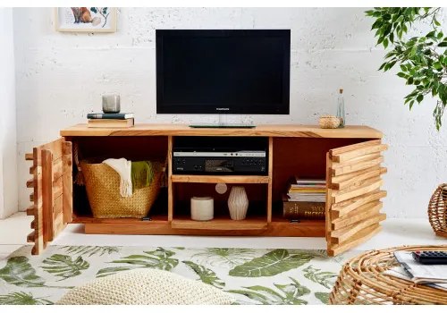 TV-skrinka 39737 150cm Relief Drevo Acacia - PRODUKT JE SKLADOM U NÁS - 1Ks  - Komfort-nábytok