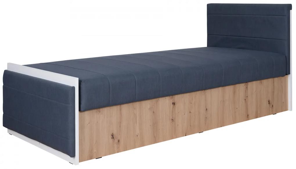 Šedá posteľ Nismo 90x200 cm