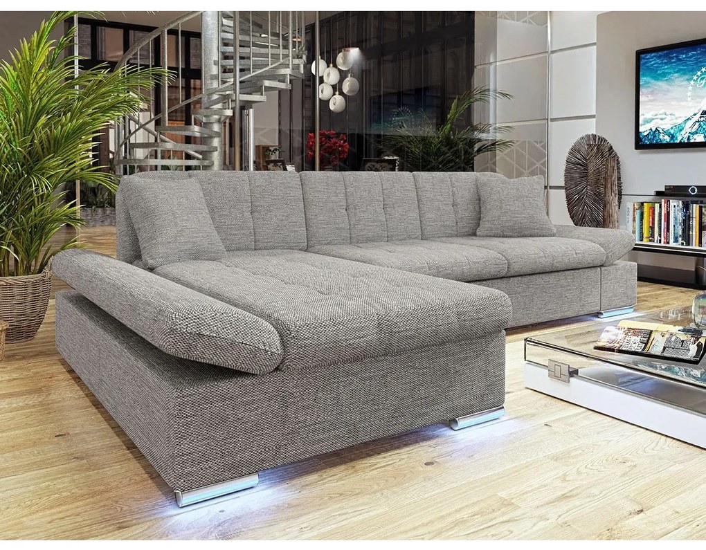 Rohová sedačka Laviva LED, Dostupné poťahy: ekokoža Soft 011 + Bristol 2460, Strana: ľavá