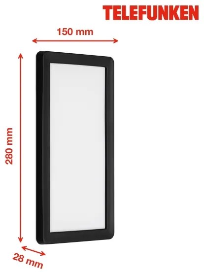 Telefunken 313605TF - LED Vonkajšie nástenné svietidlo LED/16W/230V IP44 čierna