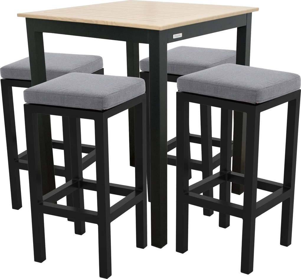 Doppler EXPERT WOOD, svetlý antracit, barové stoličky, 4+1