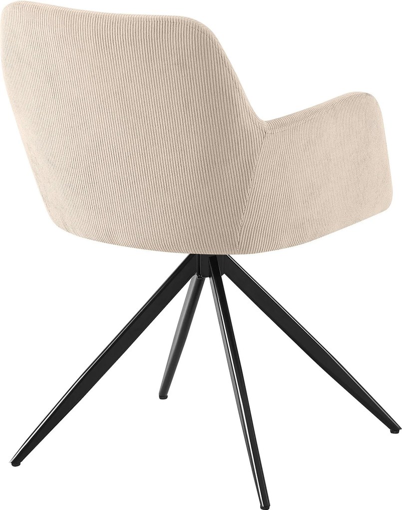 Jedálenská stolička Olema látka cord - krémová