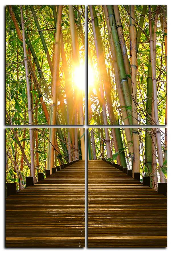 Obraz na plátne - Drevená promenáda v bambusovom lese - obdĺžnik 7172D (120x80 cm)