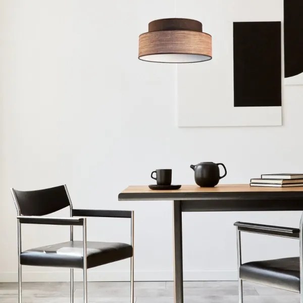 Luster na lanku GRACE 1xE27/60W/230V pr. 40 cm hnedá/béžová