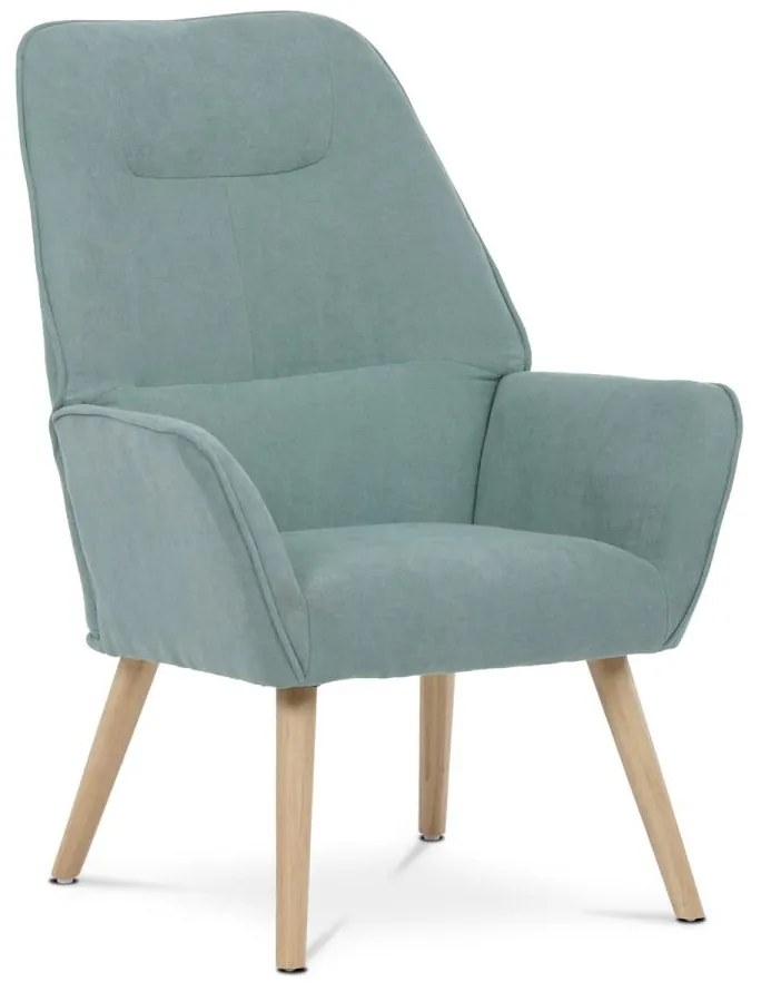 Kreslo "ušiak" AK-312 BLUE2 modrá látka, nohy masív kaučukovník