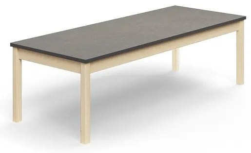 Stôl DECIBEL, 1800x700x530 mm, akustické linoleum, breza/tmavošedá