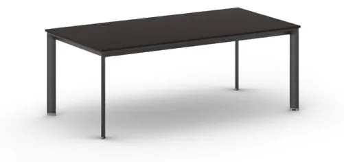 Kancelársky stôl PRIMO INVITATION, čierna podnož, 2000 x 1000 mm, wenge