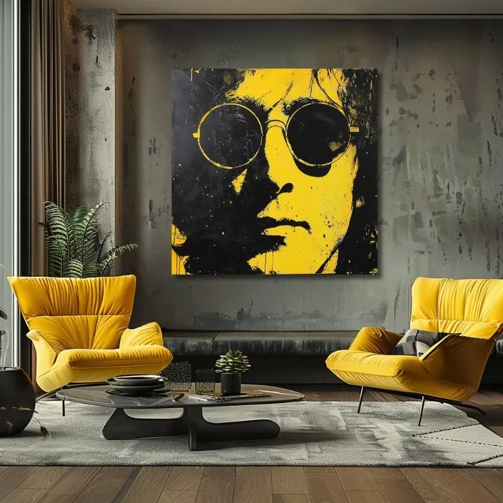 Obraz John Lennon - Žltý odraz reality | 100% originál domaľovaný akrylom