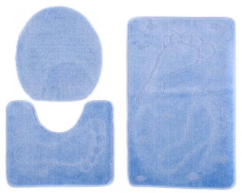 Kúpeľňové predložky 1001 modré 3Ks, Velikosti 50x80cm