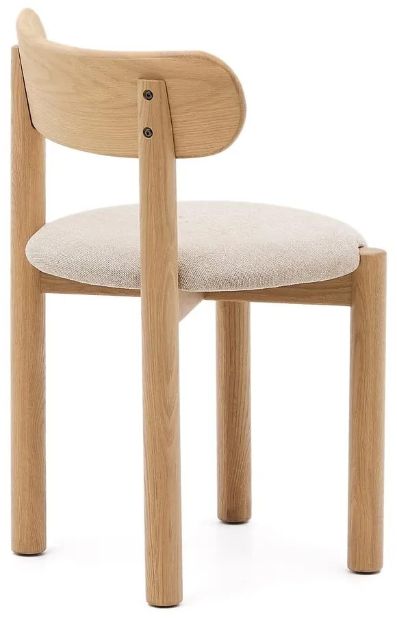 Jedálenská stolička z dubového dreva v krémovo-prírodnej farbe v súprave 2 ks Nebai – Kave Home