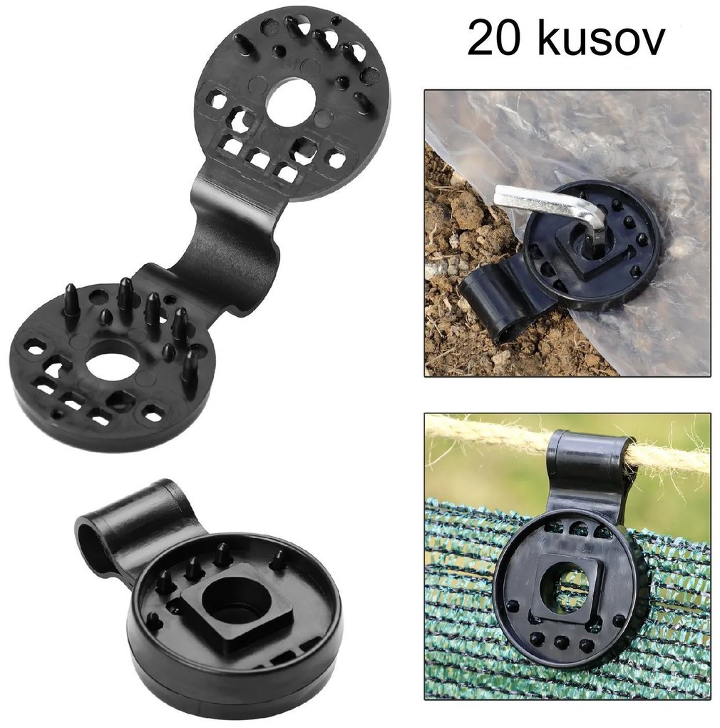 InternetovaZahrada Sada upevňovacích klipov 20 ks