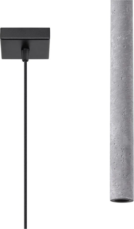 Sivé betónové závesné svietidlo Fideus – Sollux
