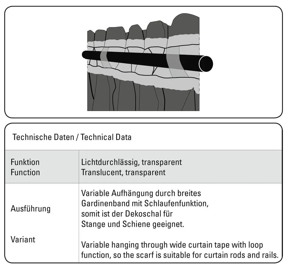 Biela záclona 245x140 cm Jacquard-Voile - Gardinia