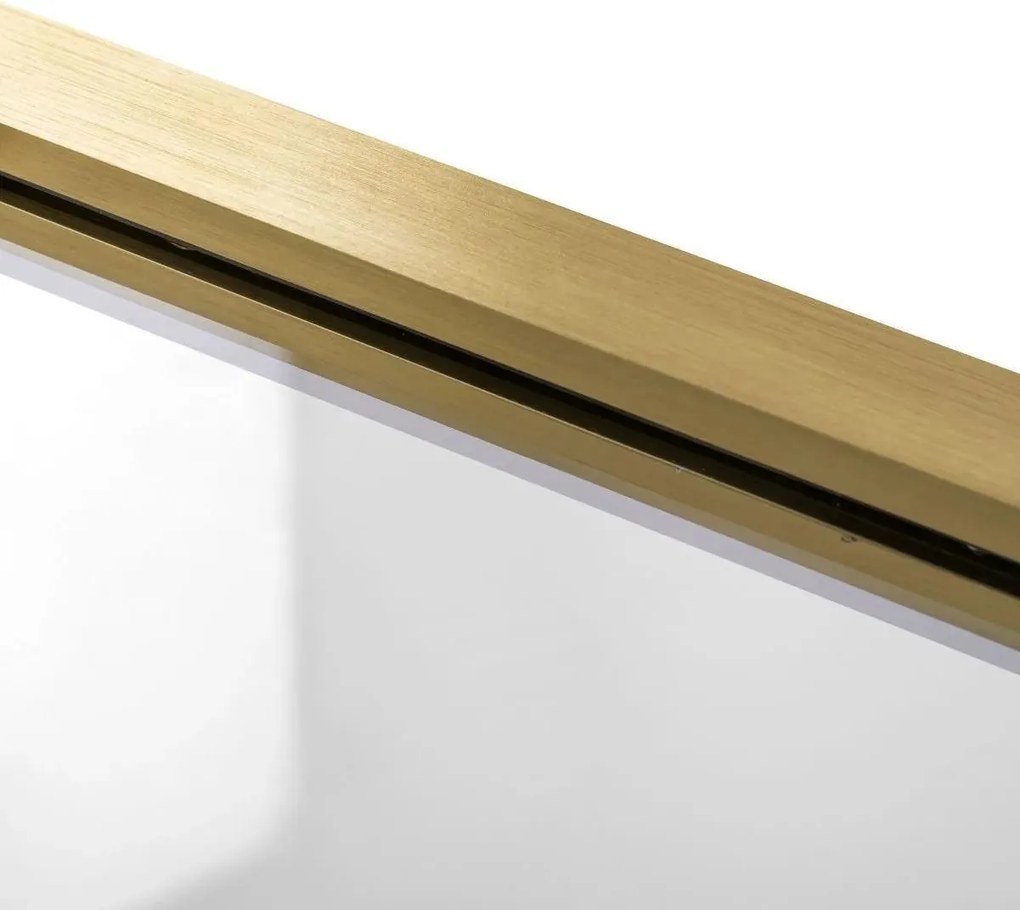 Jednokrídlové posuvné sprchové dvere REA RAPID SLIDE 120 cm pre inštaláciu do niky, zlaté kartáčované/transparent - bez vaničky